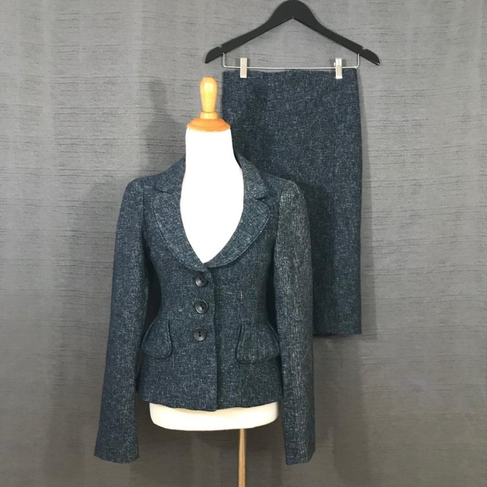 Tweed Peplum Skirt Suit